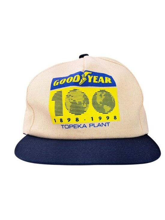 Goodyear Other - Vintage Goodyear 100th Anniversary Topeka Kansas Cap Snapback Hat Tan Blue New